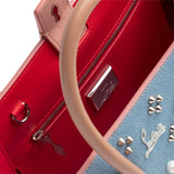 Paloma Loubinthesky Medium Blue Denim Pearl Tote Bag