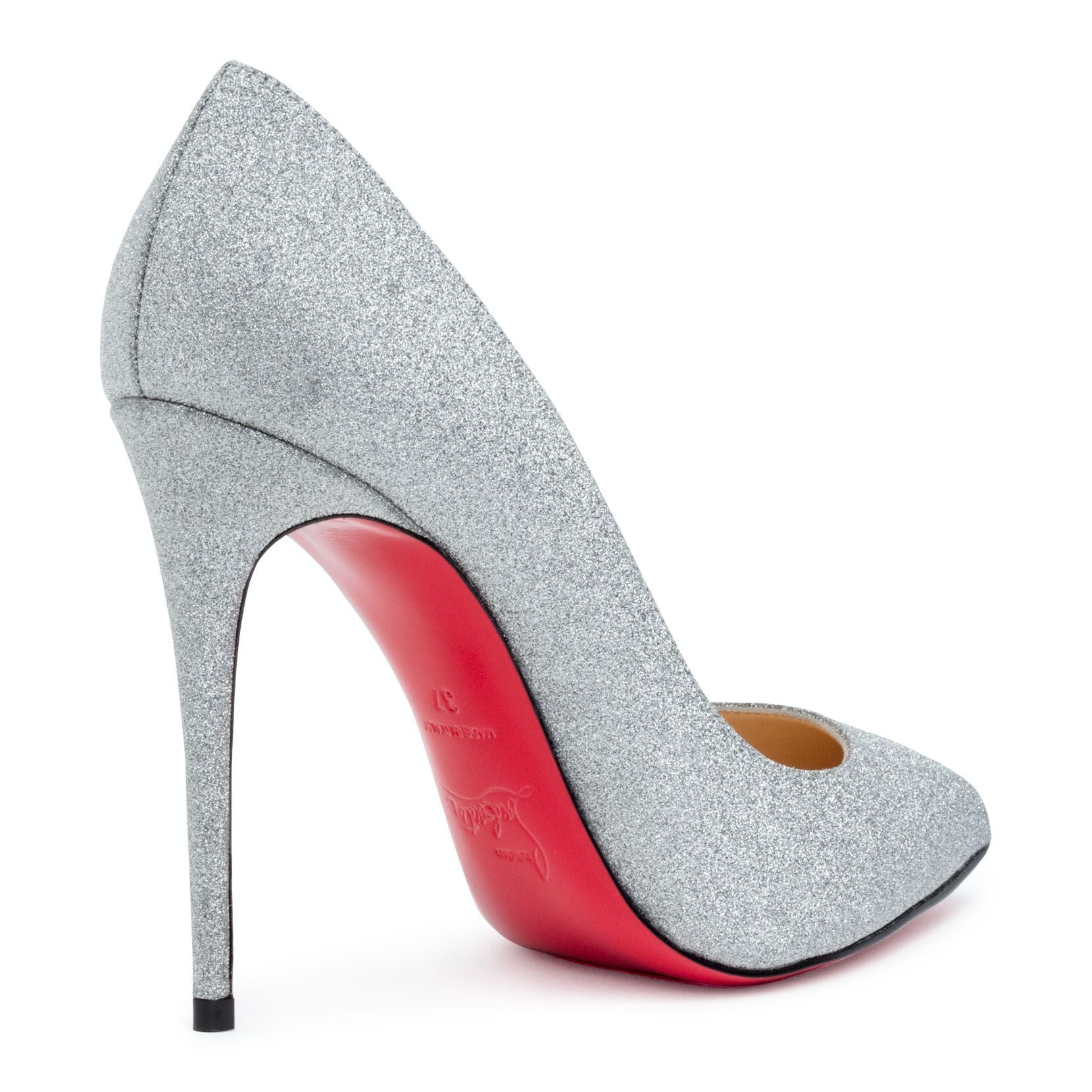 Christian Louboutin | Pigalle Follies 100 silver glitter pumps