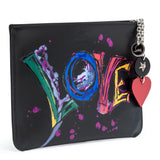 Loubicute black love print pouch