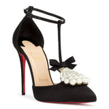 Goyetta black satin pumps