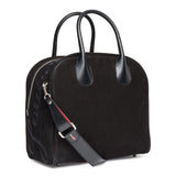 Marie Jane Large black suede shoulder bag