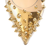 Collaclou 100 pvc gold studs pumps