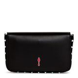 Zoompouch black leather and suede shoulder bag