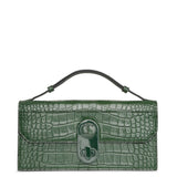 Elisa Baguette green creative leather clutch
