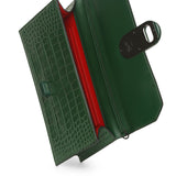 Elisa Baguette green creative leather clutch