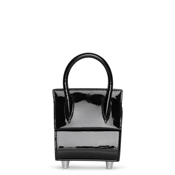 Paloma Top Handle Nano patent black bag