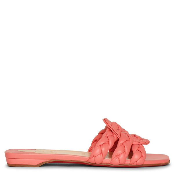 Marmela flat braided leather slides