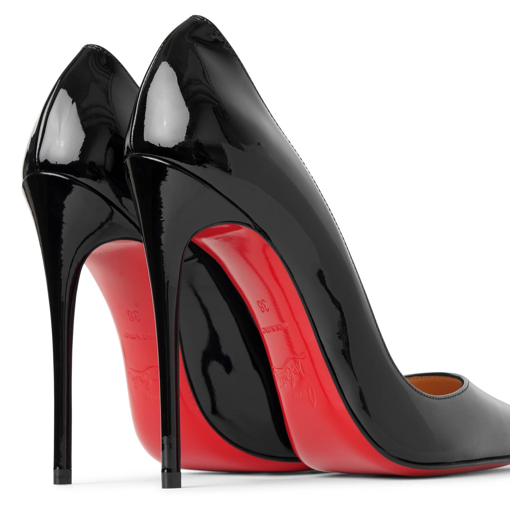 Christian Louboutin 120 mm パンプス - ブラック36 Christian Louboutin Black Patent Leather Rolando 120 Pumps Size