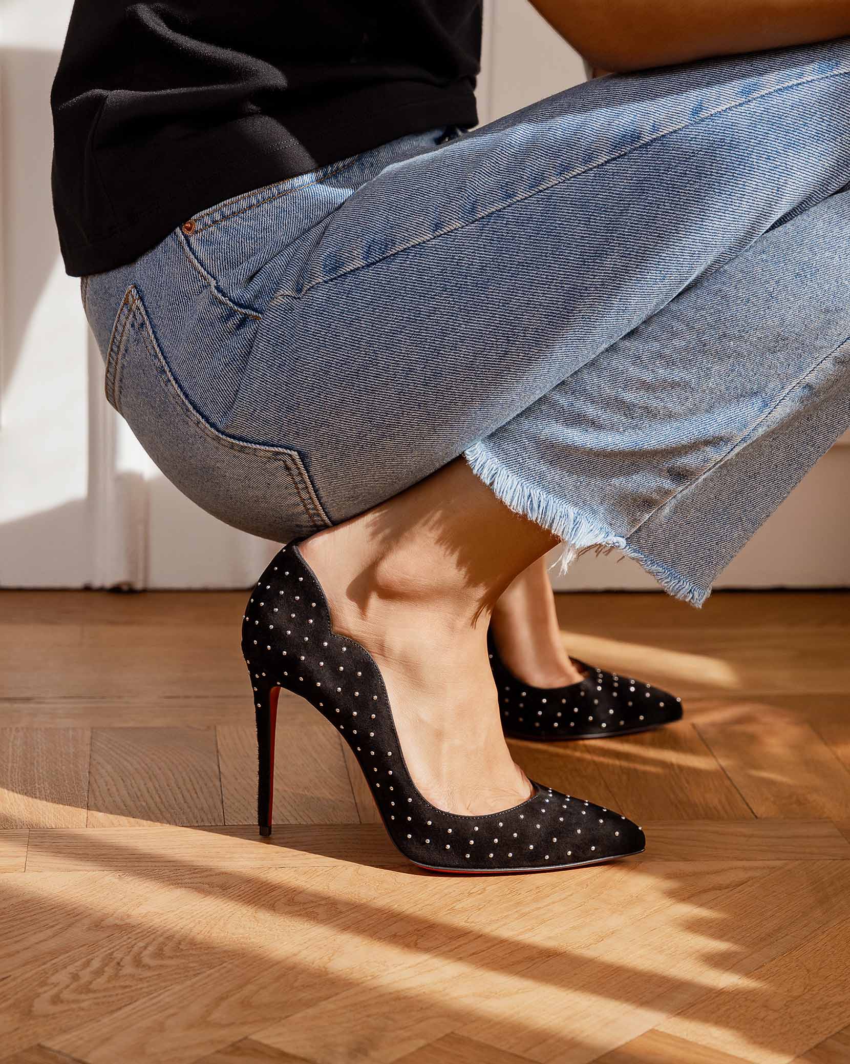 Christian Louboutin | Hot Chick 100 plume suede pumps | Savannahs