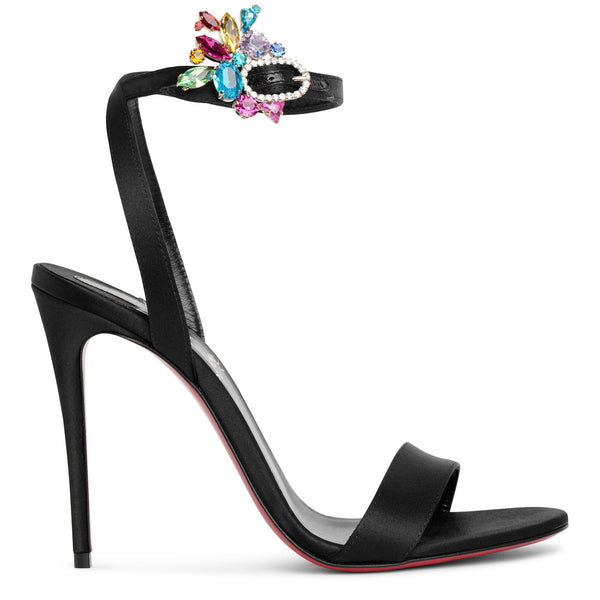 Goldie Joli 100 black satin sandals