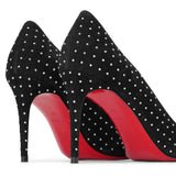 Kate Plume 85 black suede pumps