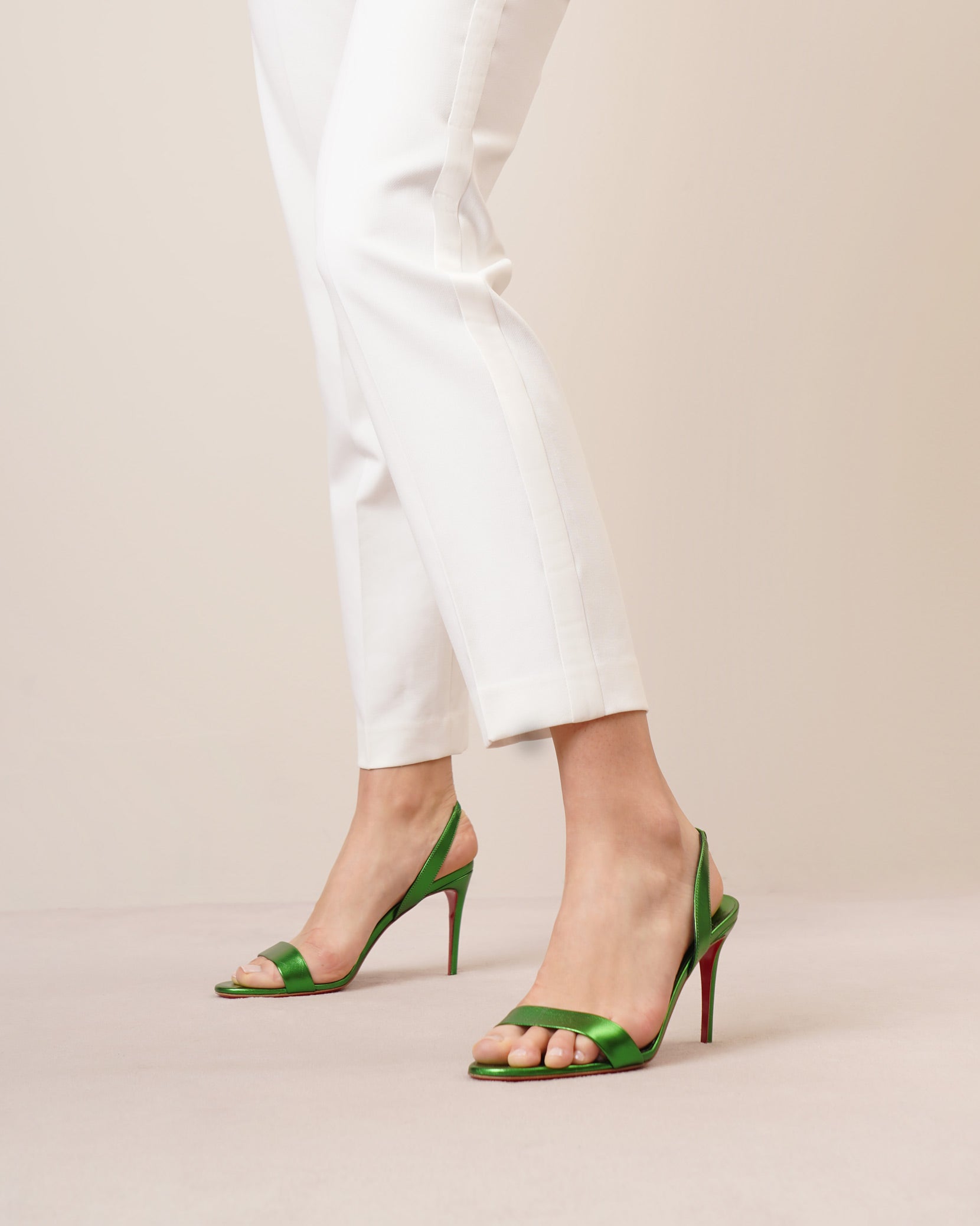 Christian Louboutin | O Marylin spinach laminato sandals | Savannahs