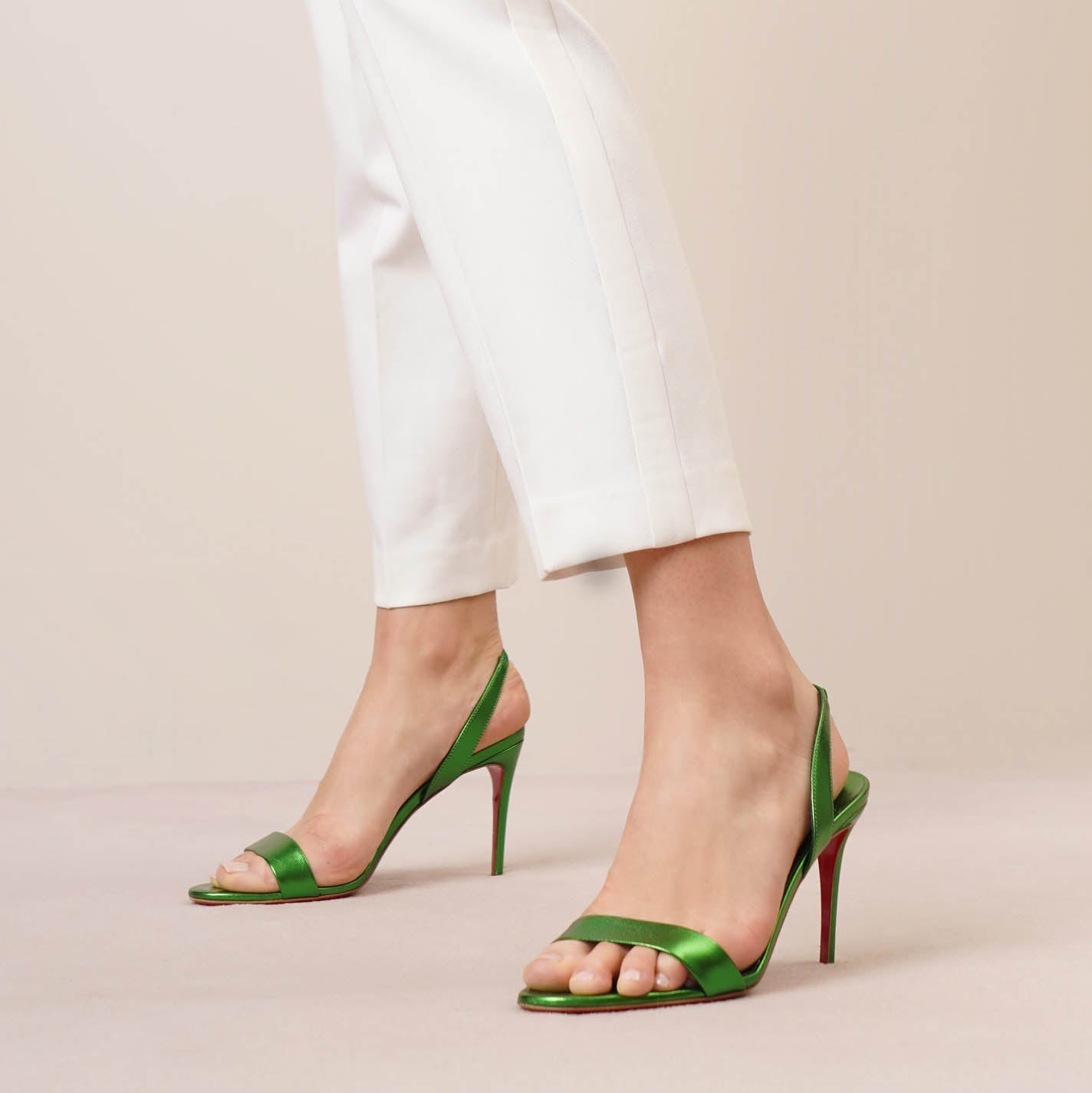 Christian Louboutin | O Marylin spinach laminato sandals | Savannahs