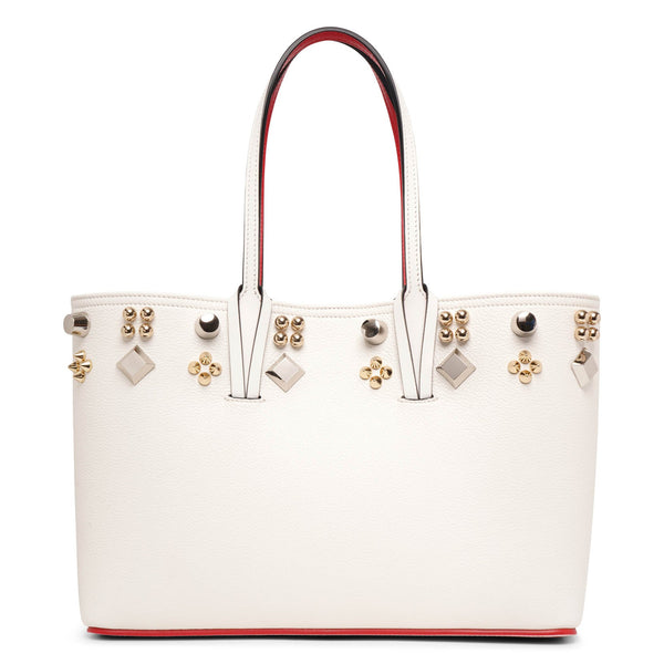 Christian Louboutin | Cabata small spikes white leather tote bag