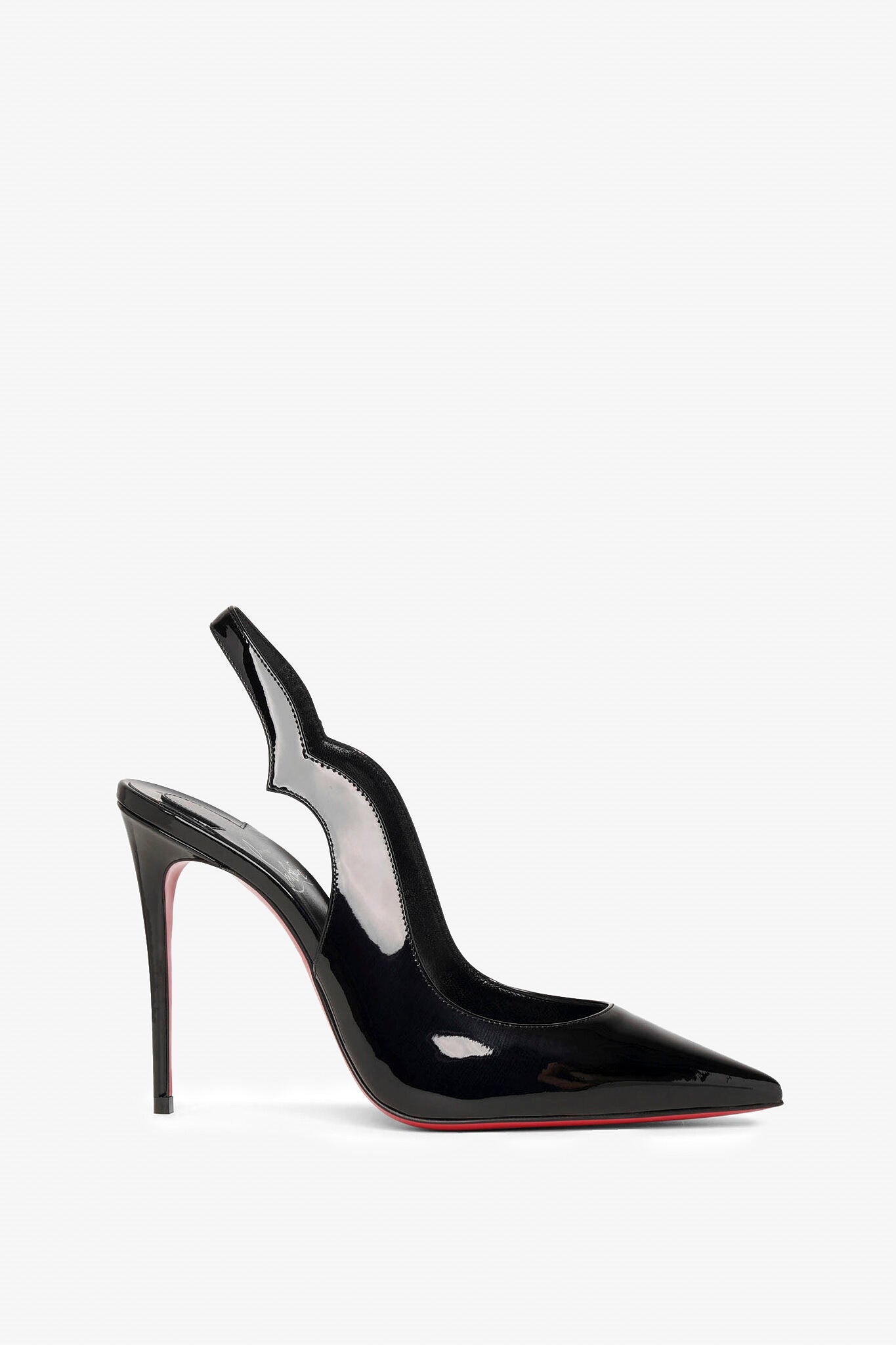Hot Chick sling 100 black patent pumps