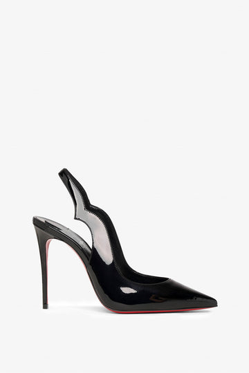 Hot Chick sling 100 black patent pumps