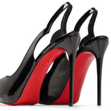 Hot Chick sling 120 black patent pumps