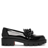 Daisy spikes black patent flats
