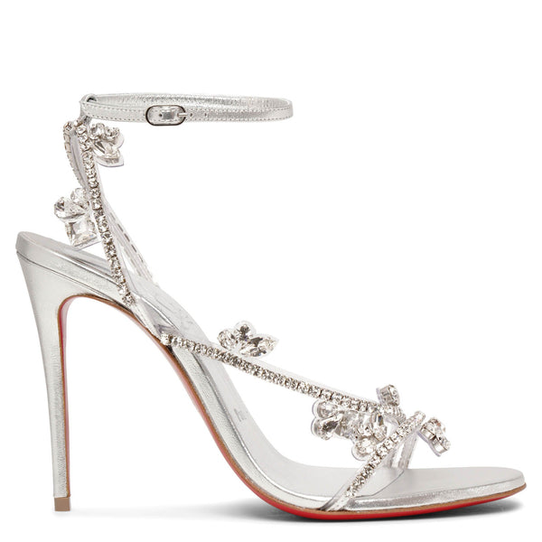 Christian Louboutin | Joli Queen 100 PVC silver sandals | Savannahs