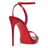 Loubi Queen 120 red patent sandals
