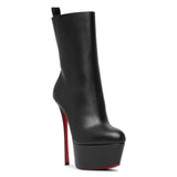 Dolly black 160 platform leather boots