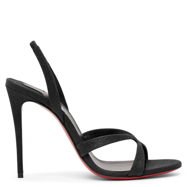 Christian Louboutin | Emilie 100 black glitter sandals | Savannahs