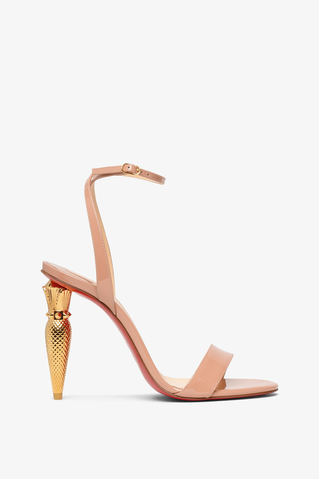 CHRISTIAN LOUBOUTIN - NUDE PATENT LEATHER SANDALS PUMPS - SZ