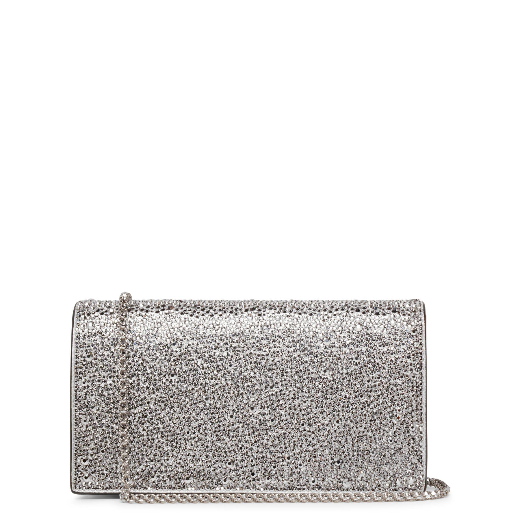 Christian Louboutinシルバーラメビジュー パーティーバッグ CHRISTIAN LOUBOUTIN Bettina embellished metallic leather clutch