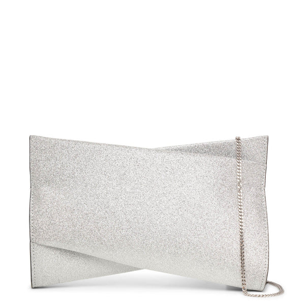 Christian Louboutin | Loubitwist small silver glitter clutch
