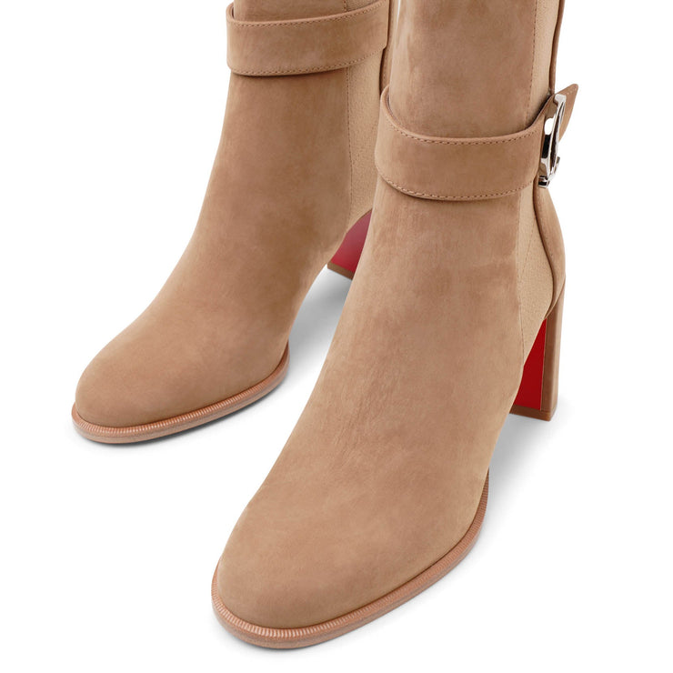 CL Chelsea Booty Suede Ankle Boots in Beige - Christian Louboutin