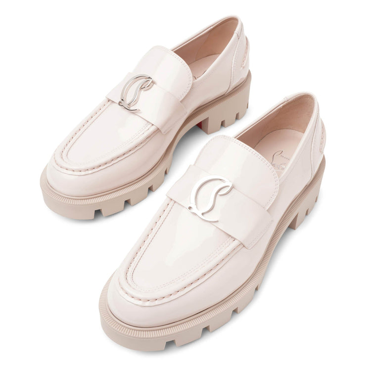 CL Moc lug flat light pink patent leather loafers