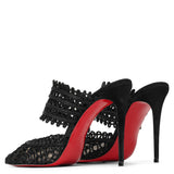 Deia 100 macrame black mule pumps
