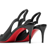 Hot Chick sling 70 patent black pumps