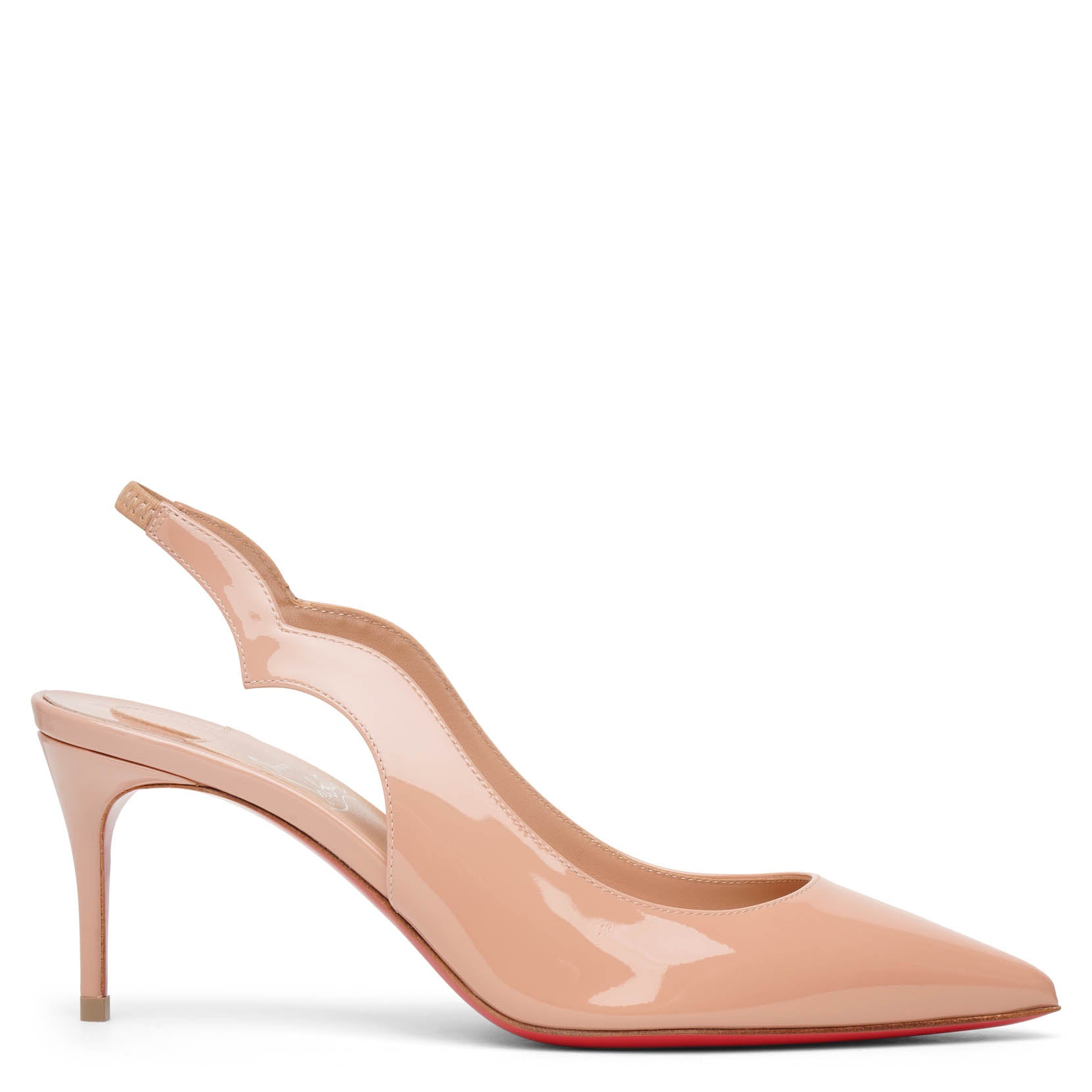 Christian Louboutin | Hot Chick sling 70 patent beige pumps