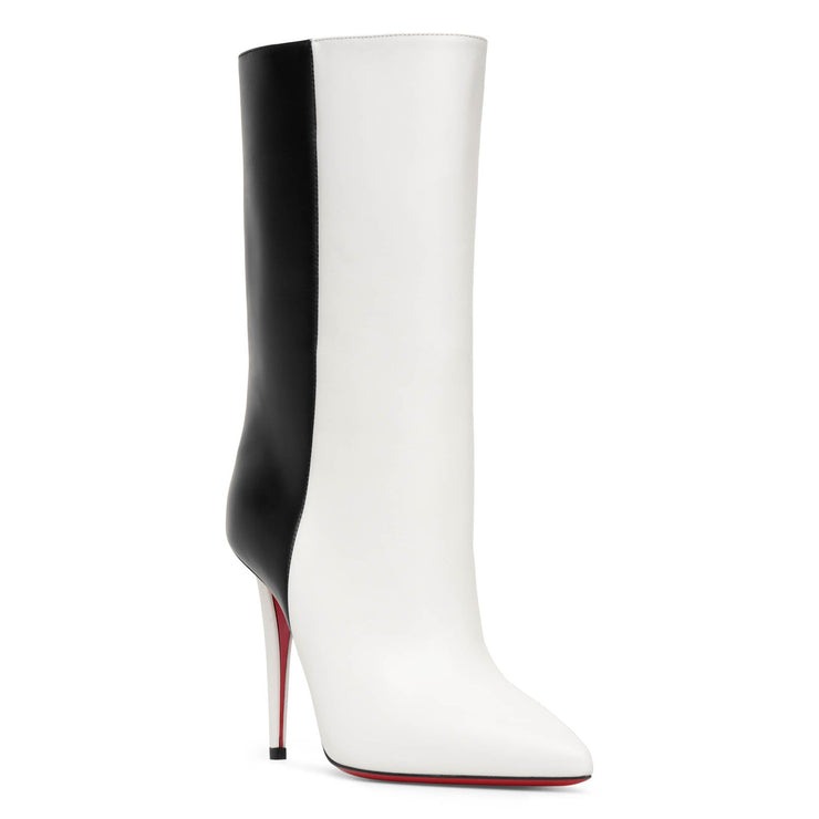 Christian Louboutin, Astrilarge Booty 100 black and white leather ankle  boots