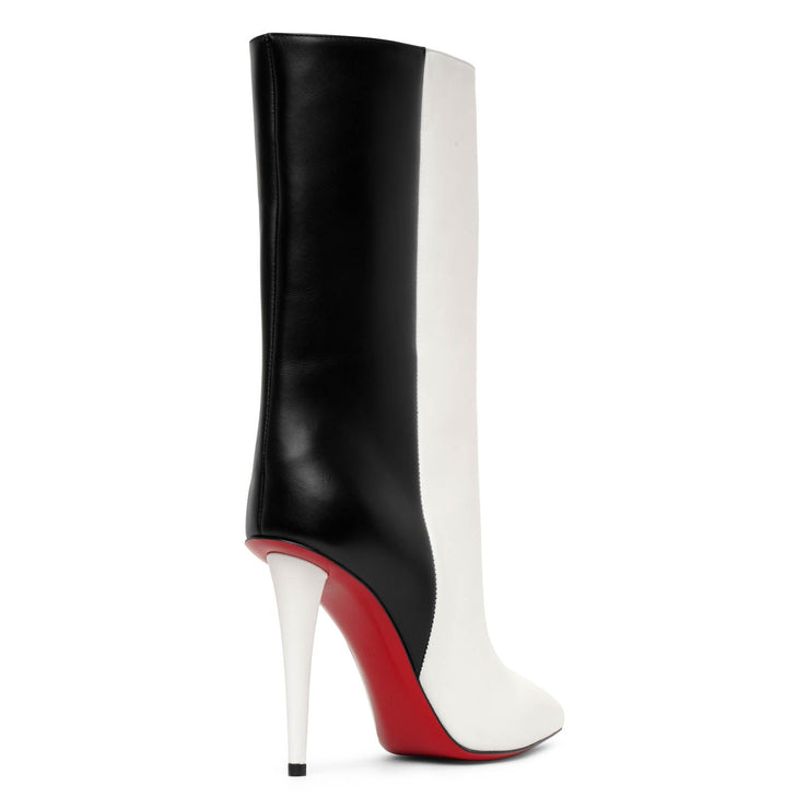 Christian Louboutin, Astrilarge Booty 100 black and white leather ankle  boots