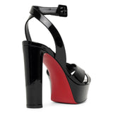 Supramariza 130 black patent leather sandals