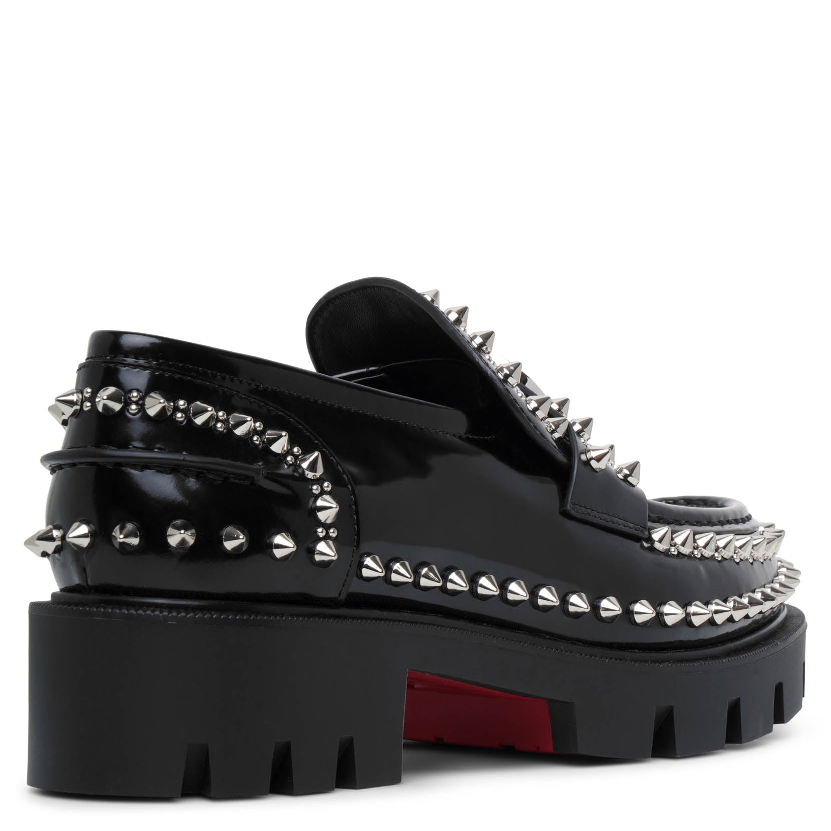 Christian Louboutin | CL Moc black spikes leather flats | Savannahs