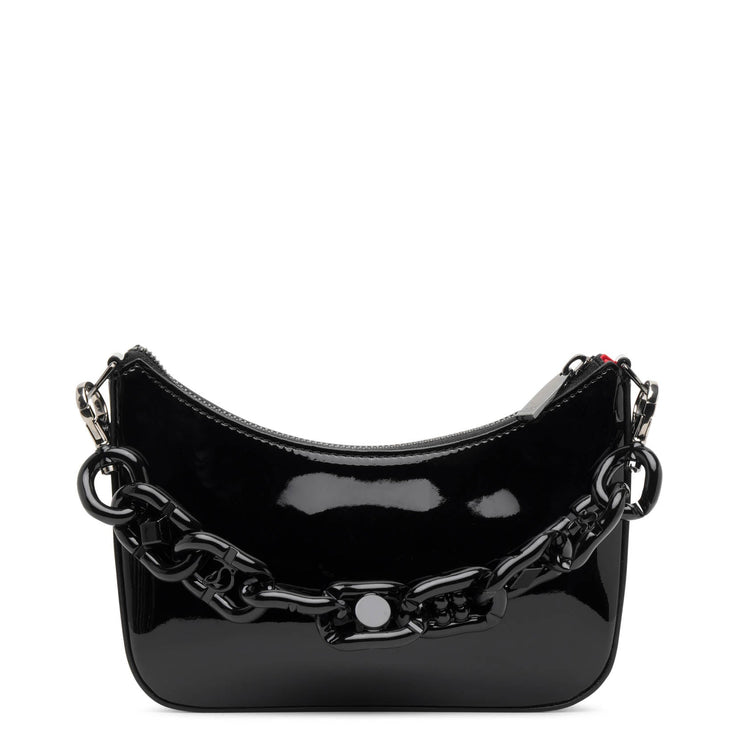 Loubila Chain black patent mini shoulder bag