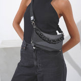 Loubila Chain black patent mini shoulder bag