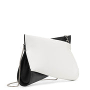 Loubitwist small black and white clutch bag