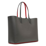 Cabata large dark grey leather tote bag