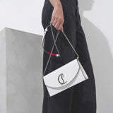 Loubi54 white leather clutch bag