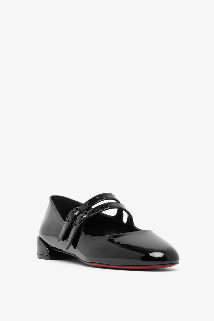 Sweet Jane black patent ballerinas