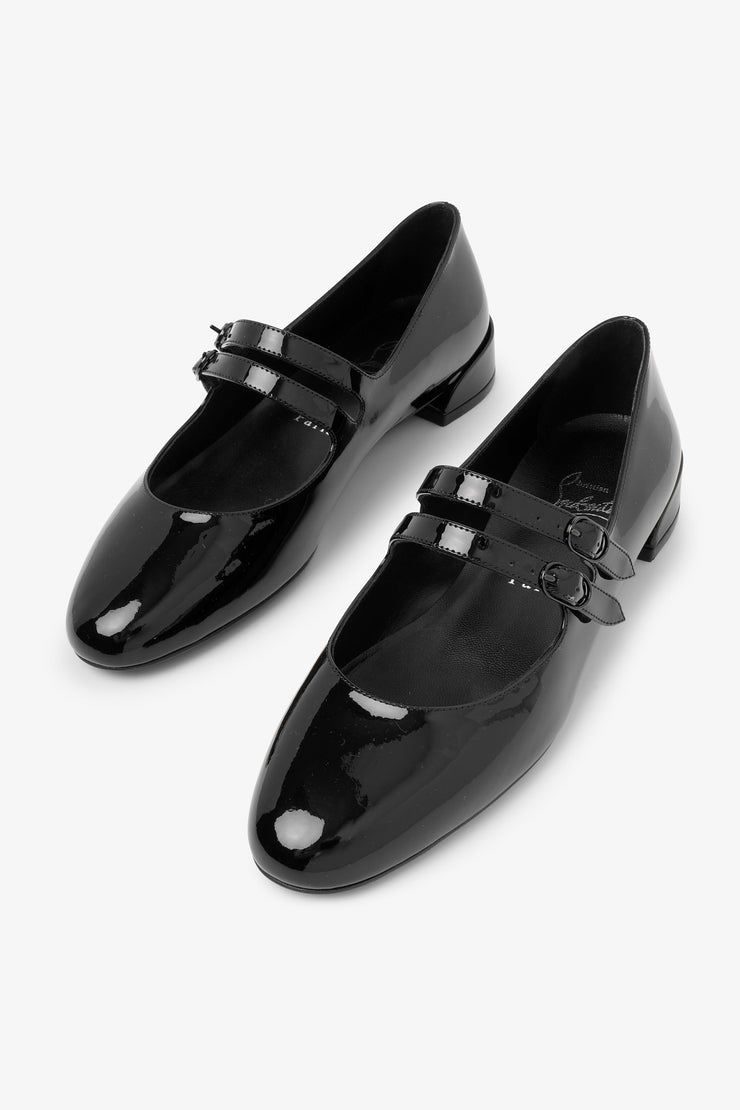 Sweet Jane black patent ballerinas