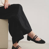 Sweet Jane black patent ballerinas