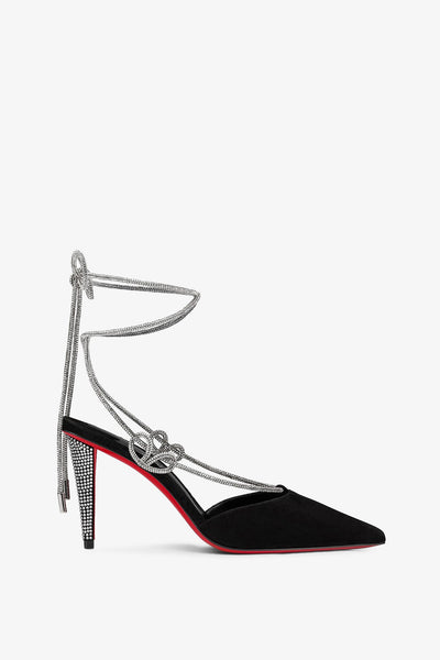 Christian Louboutin | Astrid lace black suede pumps | Savannahs
