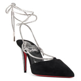 Astrid lace black suede pumps