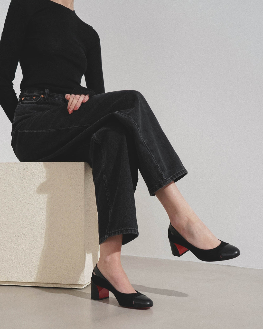 Christian Louboutin | Miss Duvette 55 black leather pumps | Savannahs