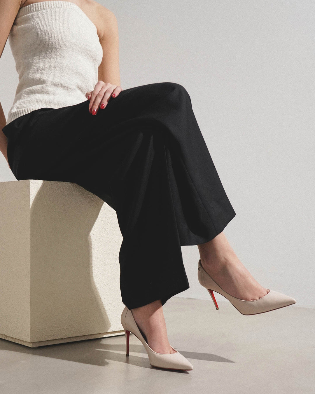 Christian Louboutin | Sporty Kate 85 beige leather pumps | Savannahs